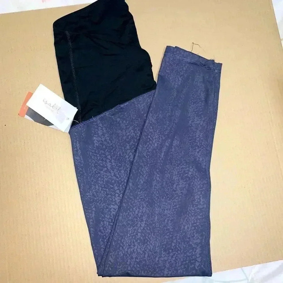 Ingrid & Isabel Women's Leggings maternity Crossover panel Dark Gray size L - Picture 2 of 8